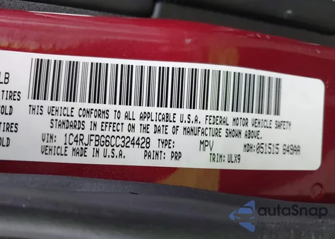 2012 Jeep Grand Cherokee Limited from USA, damaged, VIN 1C4RJFBG6CC324428